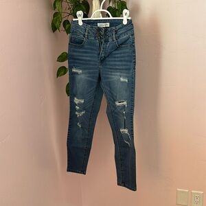High waisted skinny jeans